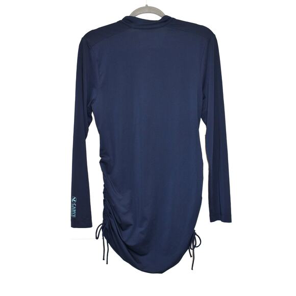 Carve Designs Rashguard Medium Navy Blue Long Sleeve Swim Top Sun Protection Zip - Picture 7 of 9